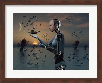 An Android and a Butterfly Fine Art Print