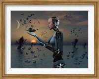 An Android and a Butterfly Fine Art Print