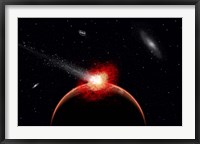 Comet Hitting Alien Planet Fine Art Print