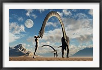 Adam Greeting Omeisaurus Sauropod Dinosaurs Framed Print