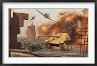 American P-47's Attacking German Jagdpanther Tanks Fine Art Print