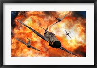 American P-51 Mustangs in Aerial Combat Fine Art Print