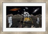 Apollo Astronauts and Alien UFO Fine Art Print