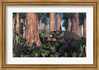 Arctodus bear with her Cubs Fine Art Print