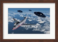 Boeing 747 and UFO's Fine Art Print