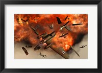 German Heinkel Bomber Plane Exploding Fine Art Print