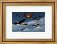 German Heinkel Bombers and UFO Fine Art Print