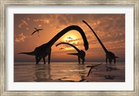 Omeisaurus Sauropod Dinosaurs Fine Art Print