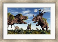 Styracosaurus and Tyrannosaurus Rex Fine Art Print