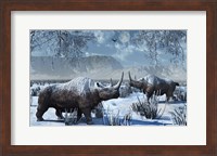 Woolly Rhinoceros in Winter Fine Art Print