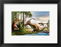 Acrocanthosaurus Observes a Tenontosaurus Fine Art Print