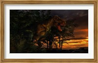 Tyranosaurus Rex in a Forest Fine Art Print