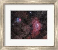 Lagoon Nebula and Trifid Nebula in Sagittarius Fine Art Print