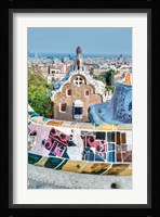 Spain, Catalonia, Barcelona, Park Guell Terrace Fine Art Print