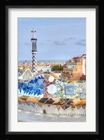 Spain, Catalonia, Barcelona, Park Guell Terrace Fine Art Print