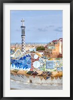 Spain, Catalonia, Barcelona, Park Guell Terrace Fine Art Print