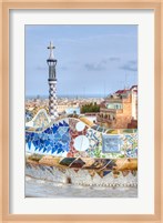 Spain, Catalonia, Barcelona, Park Guell Terrace Fine Art Print
