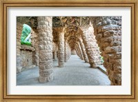 Park Guell Colonnaded Footpath, Barcelona, Spain Fine Art Print