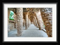Park Guell Colonnaded Footpath, Barcelona, Spain Fine Art Print