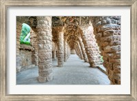 Park Guell Colonnaded Footpath, Barcelona, Spain Fine Art Print