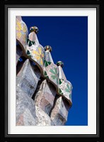 Gaudi Chimney Sturctures, Casa Batllo, Barcelona, Catalonia, Spain Fine Art Print