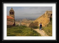 Backpacking at Iglesia Parroquial de Santa Maria la Mayor Church, La Rioja, Spain Fine Art Print