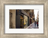 Shopping street in Village of Vilanova i la Geltru, Catalonia, Spain Fine Art Print