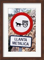 Spain, Majorca, Road Sign Fine Art Print