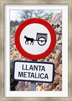 Spain, Majorca, Road Sign Fine Art Print