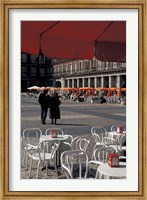 Cafe Tables in Plaza Mayor, Madrid, Spain Fine Art Print