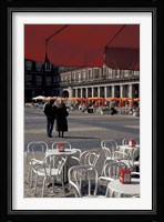 Cafe Tables in Plaza Mayor, Madrid, Spain Fine Art Print