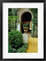 Planter and Arched Entrance to Garden in Casa de Pilatos Palace, Sevilla, Spain Fine Art Print