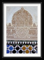 The Alhambra with Carved Muslim Inscription and Tilework, Granada, Spain Fine Art Print