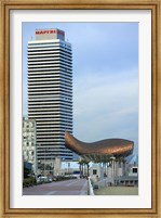 Olympic Port with Metal Mesh Fish by Frank O Gehry, Barcelona, Spain Fine Art Print
