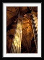 Columns and Ceiling of St Eulalia Cathedral, Barcelona, Spain Fine Art Print