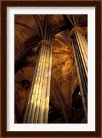 Columns and Ceiling of St Eulalia Cathedral, Barcelona, Spain Fine Art Print