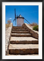 Spain, Toledo Province, Consuegra Stairway to a La Mancha windmill Fine Art Print