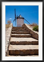 Spain, Toledo Province, Consuegra Stairway to a La Mancha windmill Fine Art Print