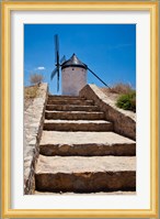 Spain, Toledo Province, Consuegra Stairway to a La Mancha windmill Fine Art Print