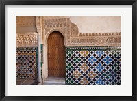 Spain, Andalusia, Alhambra Ornate door and tile of Nazrid Palace Fine Art Print