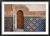 Spain, Andalusia, Alhambra Ornate door and tile of Nazrid Palace Fine Art Print