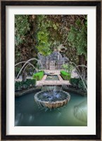 Spain, Granada A Fountain in the gardens of the Alhambra Palace Fine Art Print