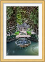 Spain, Granada A Fountain in the gardens of the Alhambra Palace Fine Art Print