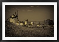 Spain, Toledo Province, Consuegra Antique La Mancha windmills Fine Art Print