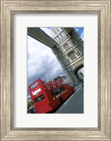 Tower Bridge with Double-Decker Bus, London, England Fine Art Print