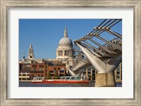 Millennium Bridge, St Pauls Cathedral, London, England Fine Art Print