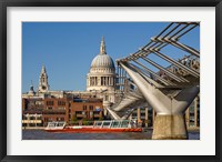 Millennium Bridge, St Pauls Cathedral, London, England Fine Art Print