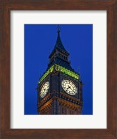 Famous Big Ben Clock Tower illuminated at dusk, London, England Fine Art Print