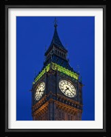 Famous Big Ben Clock Tower illuminated at dusk, London, England Fine Art Print
