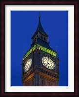 Famous Big Ben Clock Tower illuminated at dusk, London, England Fine Art Print